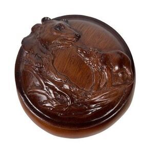 Bear Mother and Cub Trinket Box 4.5 Inch Carved Faux Wood Look